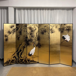 Traditional Hand-Painted Lacquer Painting, Gold Foil, Silver Foil, Indoor Various Scenes, Screens, Partitions