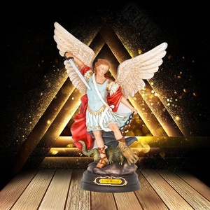 Statue Crucifix en Résine <span class=keywords><strong>Saint</strong></span> Michel, Sainte Rita, <span class=keywords><strong>Saint</strong></span> <span class=keywords><strong>Exp</strong></span>édit – Art Religieux Chrétien pour Décoration Intérieure (Vente en Gros) - Product Image 3