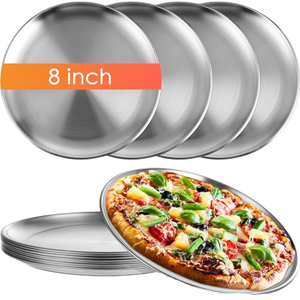 Bandeja para Pizza de Acero Inoxidable Premium para Hornear y Servir, para Restaurantes, Hoteles y Cocinas, Redonda, Duradera, de Grado Alimenticio - Product Image 1