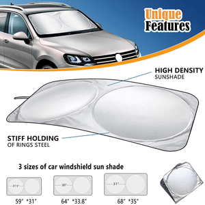 Pare-soleil double anneau personnalisé avec logo pour voiture, isolation thermique, pare-soleil pour pare-brise avant - Product Image 4