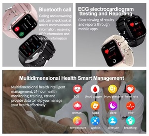 DENIXI ET570 untuk Jam Tangan Pintar dengan Pemantauan EKG, Detak Jantung, Suhu, Tekanan Darah, Jam Tangan Olahraga untuk Pria Wanita - Product Image 3