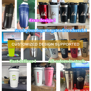 <strong>Personalised</strong> Double Wall Metal Shaker <strong>Bottle</strong> with Protein Mixer 500ml 750ml Leakproof Insulated Stainless Steel Shaker Cup - Product Image 6