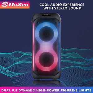 Nhà Máy ODM OEM <span class=keywords><strong>daul</strong></span> 6.5 "xách tay đèn Led màu xanh răng loa không dây ngoài trời nhà loa nhựa - Product Image 4