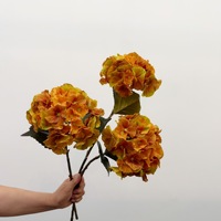 Bunga Hydrangea Buatan dari Kain Sutra dengan Bordir Tangan Bergaya Lukisan Minyak Retro, Tampilan Alami dan Usang, untuk Hotel dan Pernikahan