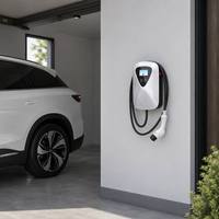 Cargador EV de Nivel 2, 7kW 22kW, Wallbox con Cable NACS y SAE J1772 (Tipo 1) para Tesla y Todos los Vehículos Eléctricos, Estación de Carga Doméstica