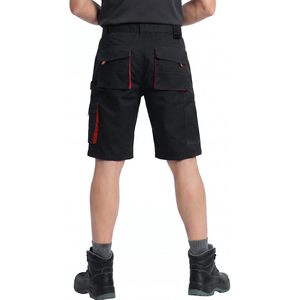 Men's Hi Visibility Workwear Cargo Shorts Multi Pocket Black Red Trim Breathable Cotton Outdoor Wear - Product Image 4