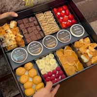 Boîte de présentation en carton kraft pour plats à emporter, brunch, petit-déjeuner, emballage alimentaire, boîtes à lunch avec couvercle