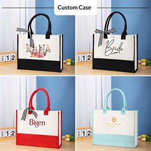 Borsa Tote in Tela con Doppio Manico, Logo Personalizzato, Grande Capacità, Borsa per la Spesa, Stampa a Lettere, Disponibile per Spedizione Internazionale - Product Image 2