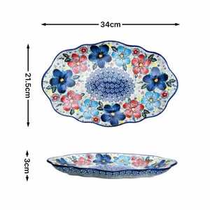 Plat en céramique peint à la main, adapté aux rassemblements familiaux, cadeaux, fêtes d'hôtel, etc., design écologique, grande capacité - Product Image 4