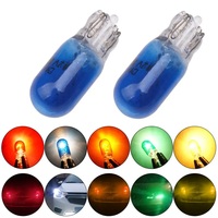 Ampoule de voiture halogène T10 W5W 12V 5W, lampe de lecture d'instrument, lumière de position intérieure HID 194 158, bleue, verte, rouge, rose