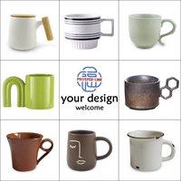 Mug en grès rustique vintage de 12 oz, peint à la main, motif fruits, tasse à café en céramique, compatible micro-ondes et lave-vaisselle