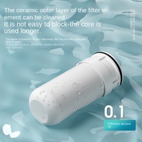 Filtre de Robinet de Cuisine à Double Sortie d'Eau, Purificateur d'Eau Frontal Domestique en Plastique et Céramique, Filtre à Charbon Actif Manuel pour Robinet