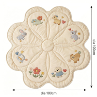 Alas Main Bayi Empuk Nyaman Awet Berbahan Minky Bordir Quilted Motif Bunga Kecil untuk Waktu Bermain Balita