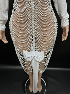 Nocance Novance en çok satan ürünler 2023 içi boş inci beyaz elbise parti sahne kostüm balo kıyafetleri balo kutlama elbiseleri - Product Image 5