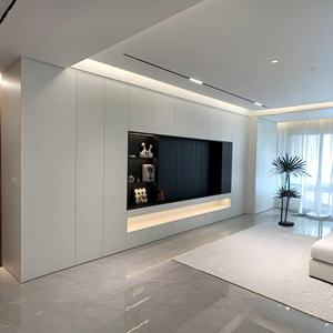 Muebles integrados de estilo chino moderno, Unidad de TV personalizada montada en la pared por soportes de TV de fábrica - Product Image 3