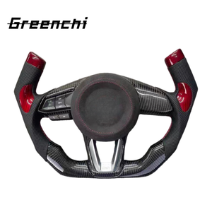 พวงมาลัยหนังคาร์บอนไฟเบอร์สำหรับรถแข่ง <span class=keywords><strong>Mazda</strong></span> CX4/CX5/CX8/CX30/CX30EV/CX50/CX90 ดีไซน์สปอร์ตสำหรับรถยนต์ที่ไม่มีถุงลมนิรภัย - Product Image 2