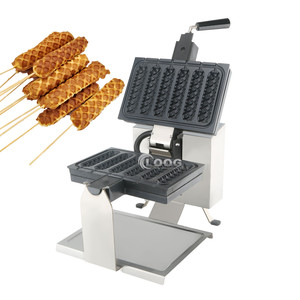Machine professionnelle électrique en acier inoxydable pour gaufres croustillantes de type corn dog sur bâtonnet, 6 bâtonnets, <span class=keywords><strong>prix</strong></span> de la machine à gaufres hot-dog commerciale - Product Image 1