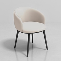 Chaise de salle à manger moderne en similicuir PU, confortable et rembourrée, avec pieds en métal, pour la maison, les restaurants et les projets hôteliers