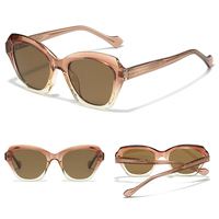 Lunettes de soleil unisexes pour adultes, monture large, style œil de chat, polarisées, avec inserts en acétate TR90, protection UV400, monture intégrale