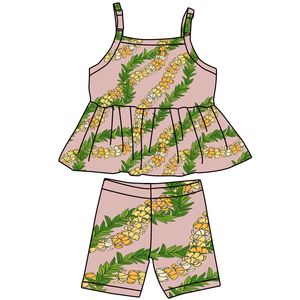 Leopard Printed Adjustable Strings Sling Ruffle Skirt Tight <b>Shorts</b> Set Spandex/Organic Cotton Anti-Pilling Girls' Clothing Sets - Product Image 6