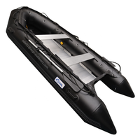 Bateau gonflable en PVC de 2m à 8m de longueur avec plancher en aluminium de couleur noire