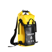 Sac étanche SINOTOP avec pochette amovible, personnalisable OEM, 20L, accessoires de camping et de randonnée, sac à dos étanche en PVC à fermeture roll-top