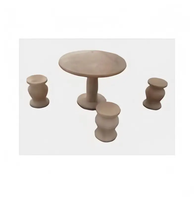 Outdoor Used Garden Round Table Set Natural Granite Stone Carving Tables And Chairs