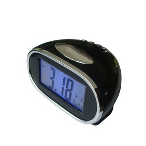 Khá Morden bán vòng tròn hình dạng lịch Màn hình LCD kỹ thuật số bàn đồng hồ báo thức với đèn nền - Product Image 1