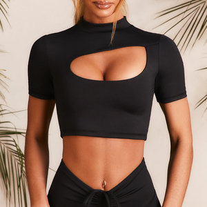 Conjuntos de Yoga <span class=keywords><strong>para</strong></span> mujer, ropa deportiva <span class=keywords><strong>para</strong></span> Fitness, <span class=keywords><strong>Camiseta</strong></span> corta, Pantalones de entrenamiento, gimnasio, correr, mallas deportivas - Product Image 2