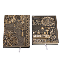 Carnet de voyage A5 Punk Train gaufré, carnet de notes en cuir personnalisé, carnet d'écriture en cuir, carnet en cuir