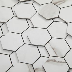 Mattonelle di mosaico in PVC mosaico in alluminio Peel autoadesive e Stick Backsplash bianco esagonale mattonelle <span class=keywords><strong>da</strong></span> <span class=keywords><strong>parete</strong></span> - Product Image 5
