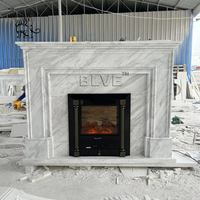 Cheminée en marbre blanc sculpté à la main, décoration intérieure moderne pour salon de villa de luxe BLVE