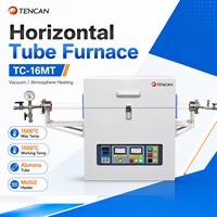 Four tubulaire de laboratoire TENCAN TC-16MT 1600°C, tube électrique 300mm/450mm, zone de chauffage simple en quartz, 4-7KW, précision 1°C