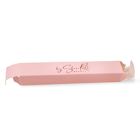 Tubes de brillant à lèvres en papier blanc, Logo personnalisé écologique rose brut stratification, boîte d'emballage en papier blanc