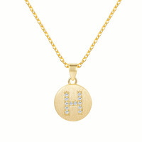 Lettre brossée plaqué or en argent sterling à la mode simple pendentif de niche petite plaque collier de chaîne de clavicule polyvalent