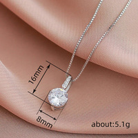 Vente en gros Contracté Style Petit Rond Imité Diamant Boîte Chaîne Collier pour Bijoux De Mode CZ Pendentif Colliers Femmes