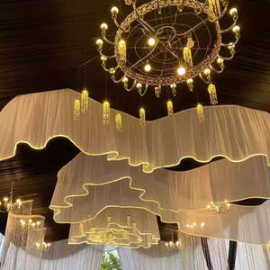 تخفيضات هائلة على Luckyboods فندق زفاف شريط أضواء LED ، ستائر قماش الحجاب ، ستائر زفاف - Product Image 1