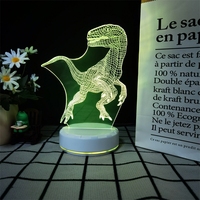 Vente directe d'usine Lampe de nuit LED 3D personnalisable Éclairage acrylique avec base en ABS pour bureau à domicile