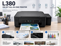 Imprimante multifonction jet d'encre couleur reconditionnée pour Epson L380 L360 EcoTank, copieur scanner de bureau A4, système à réservoir, 90 % neuf