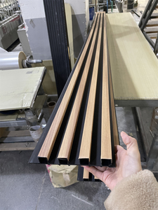 Panneau mural en bois-plastique WPC personnalisé en usine pour salon <span class=keywords><strong>plaque</strong></span> <span class=keywords><strong>de</strong></span> calandre murale <span class=keywords><strong>de</strong></span> fond TV géométrique avec rainure convexe concave - Product Image 5