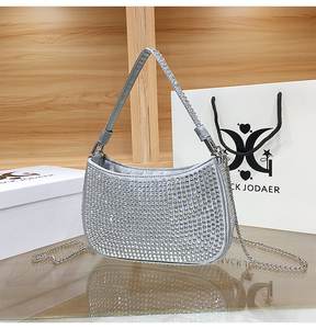 Sac de soirée messager pour femme, haute couture coréenne, orné de diamants brillants, nouvelle collection 2026, entièrement en polyester incrusté de diamants - Product Image 5