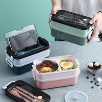 Edelstahl-Lunchbox 304 mit Besteck - Lunchbox für Schüler und Büroangestellte - Lunchbox zum Warmhalten von Speisen