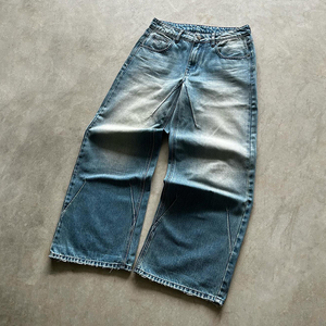 <span class=keywords><strong>Jeans</strong></span> da <span class=keywords><strong>Uomo</strong></span> Personalizzati di Alta Qualità Effetto Usurato a Gamba Dritta Larghi con Lavaggio Vintage - Product Image 2