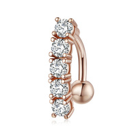 Bijou de piercing pour nombril pour femme, avec pendentif en cristal géométrique, mignon, original et élégant
