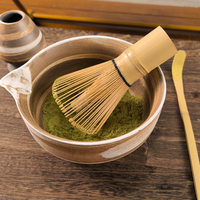 Fouet à matcha en bambou naturel blanc, écologique, portable, fait main, 100 brins, ensemble de fouets à matcha en bambou naturel