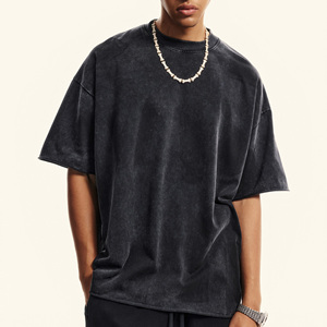 Camiseta de punto Hip Hop con LOGO personalizado para hombre, color sólido, 100% algodón, informal, manga corta, corte regular, transpirable, para verano. - Product Image 1