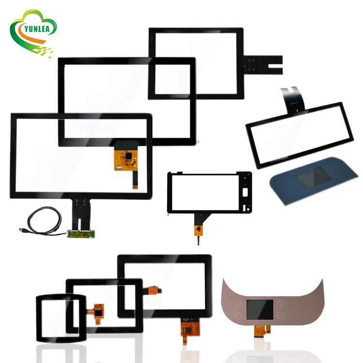 PCAP Touch Différentes tailles Formes 10.1 10.4 12.1 15 15.6 17 17.3 18.5 19 21.5 23 23.6 Écran tactile capacitif USB étanche de pouces