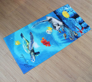 100% 棉奢华75x150CM厘米沙滩巾高品质夏季奢华沙滩巾定制活性印花标志动物包 - Product Image 6