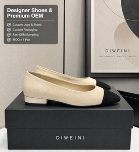 Zapatos Planos de Gamuza de Diseño de Lujo en Dos Tonos para Mujer, Zapatos de Oficina con Punta Redonda de Alta Calidad, Bailarinas, Chaussures Plates, Nuevos - Product Image 1