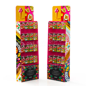 Xách tay có thể gập lại thân thiện với môi tông sóng hiển thị đứng <span class=keywords><strong>carton</strong></span> cho thực phẩm giá sàn tùy chỉnh - Product Image 1